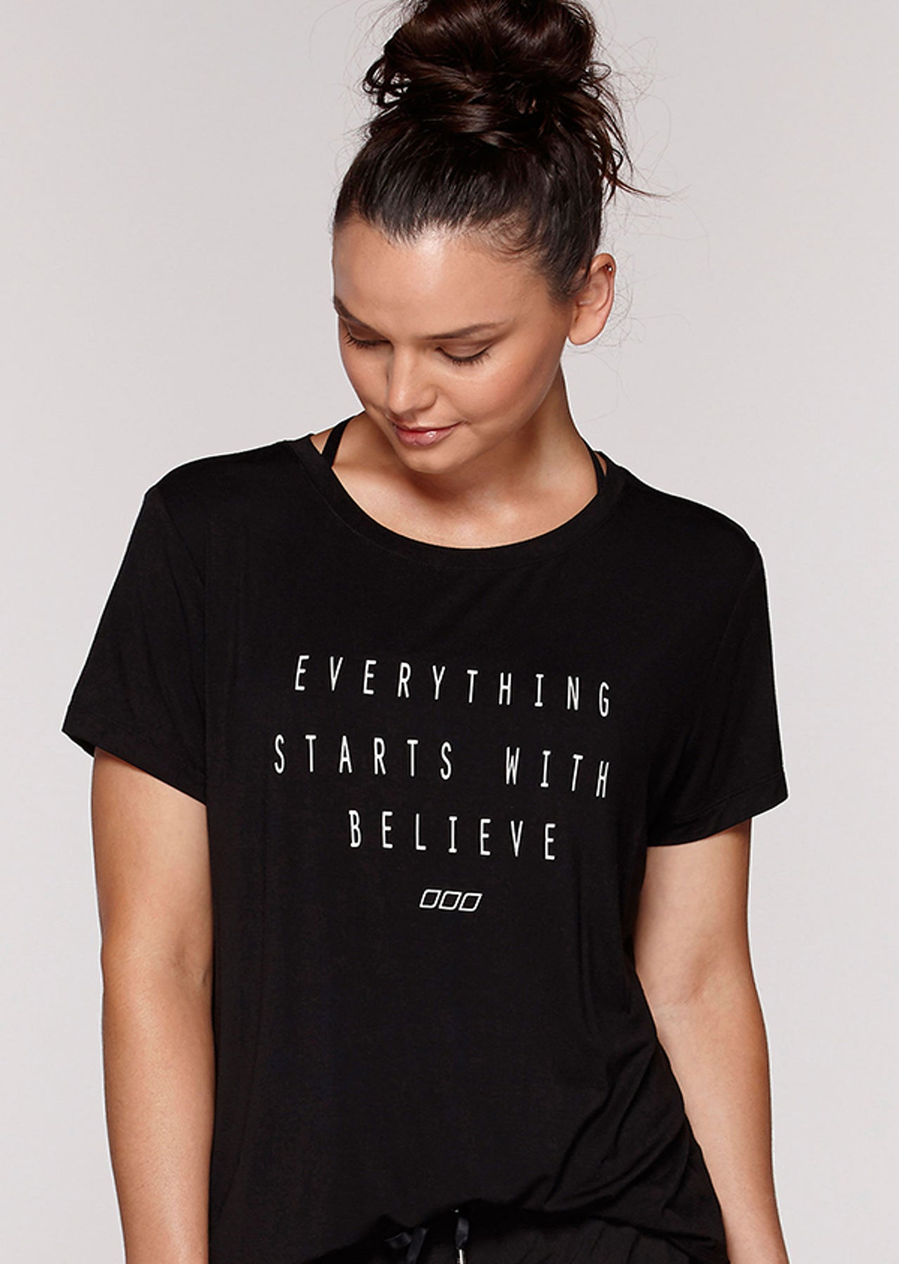 Lorna Jane Believe Lifestyle Top - Black