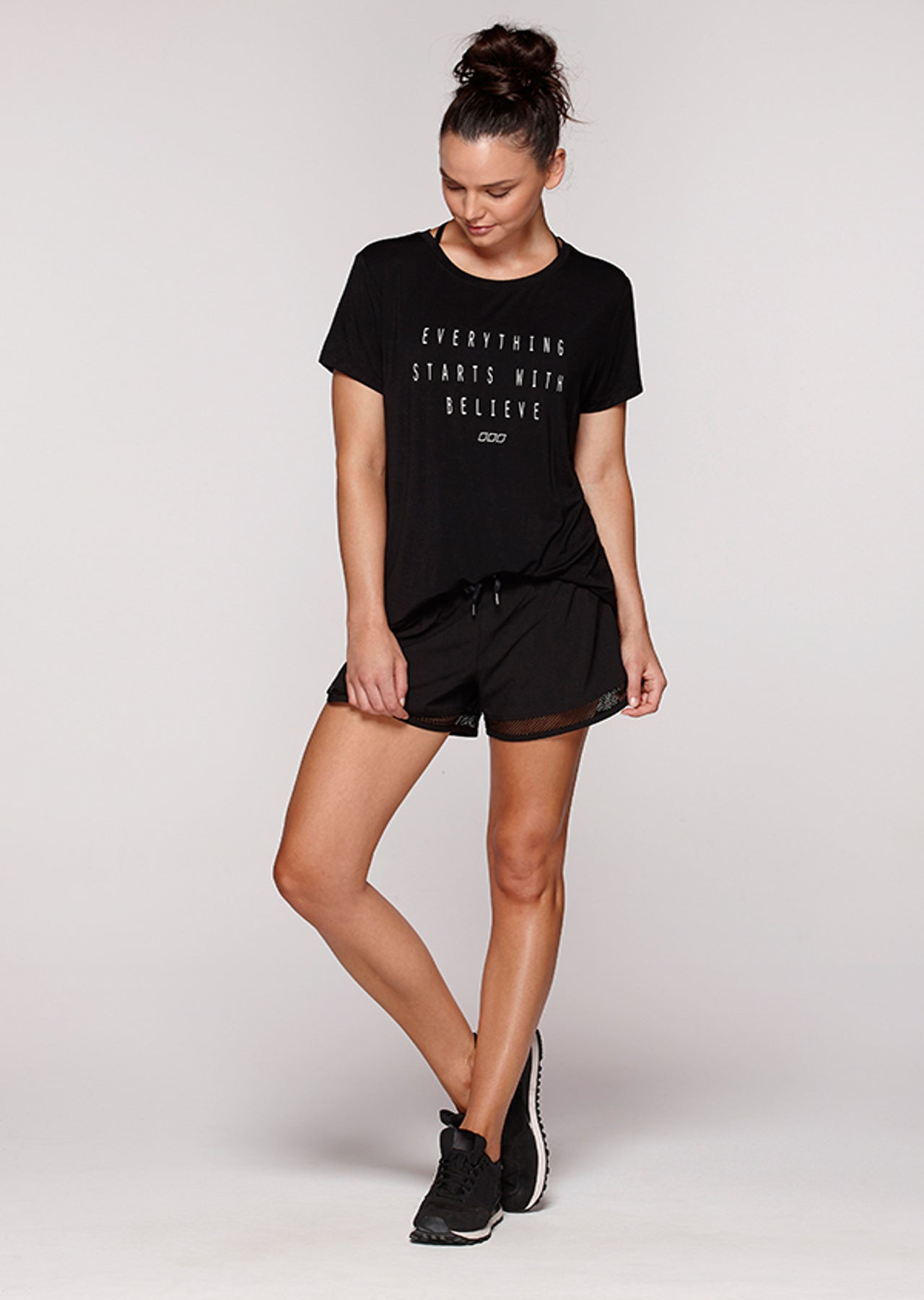 Lorna Jane Believe Lifestyle Top - Black