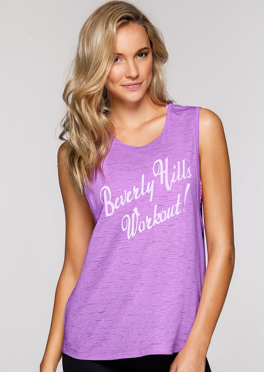 Lorna Jane Beverly Hills Workout Tank - Soft Lilac Marl