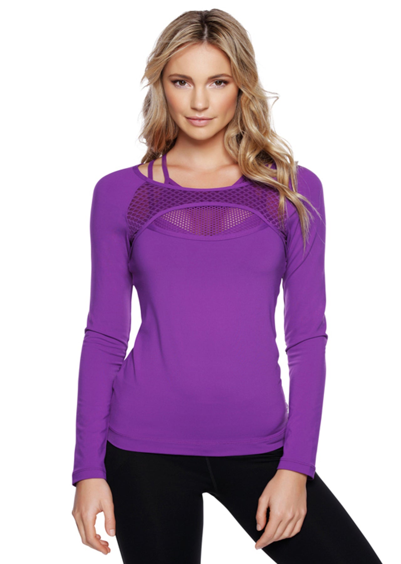 Lorna Jane Bliss L/Slv Excel Top - Blackberry