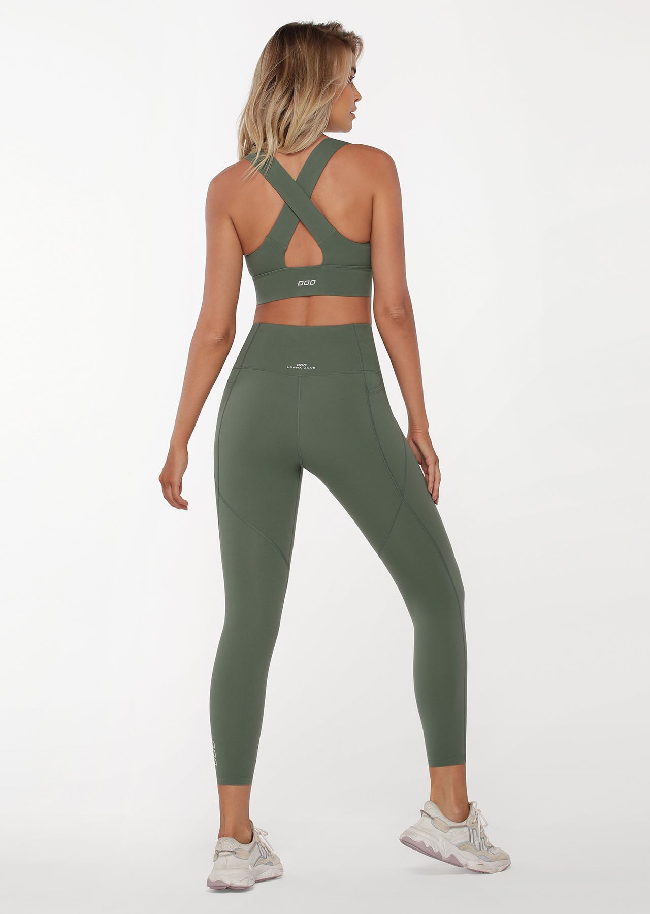 Lorna Jane Booty Phone Pocket Ankle Biter Leggings - Military