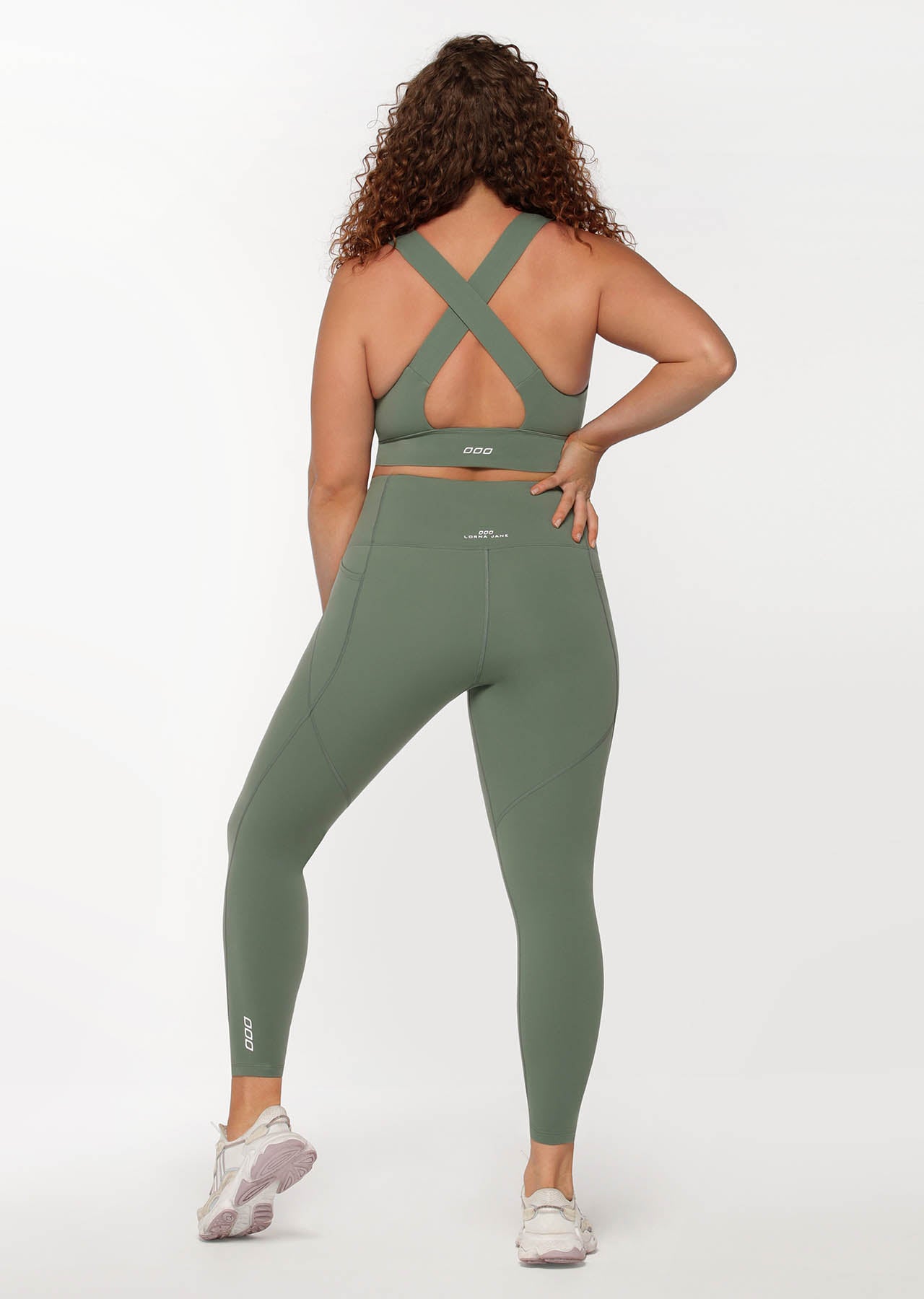 Lorna Jane Booty Phone Pocket Ankle Biter Leggings - Military