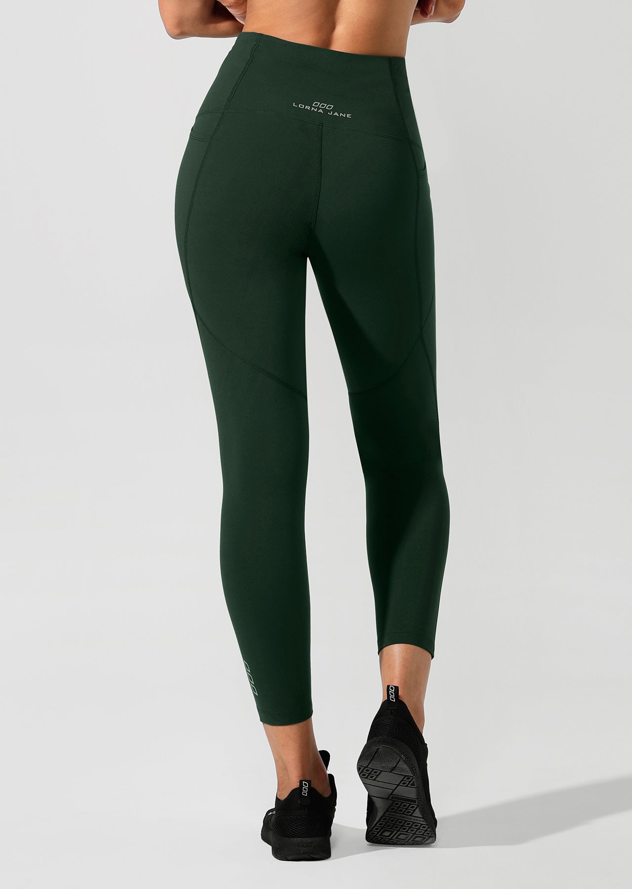 Lorna Jane Booty Phone Pocket Ankle Biter Tight - Fig Green