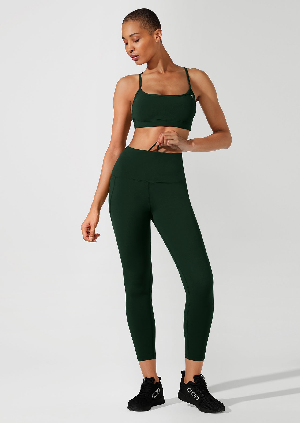 Lorna Jane Booty Phone Pocket Ankle Biter Tight - Fig Green