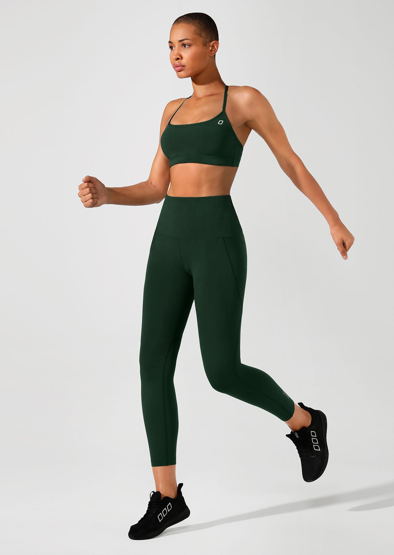 Lorna Jane Booty Phone Pocket Ankle Biter Tight - Fig Green