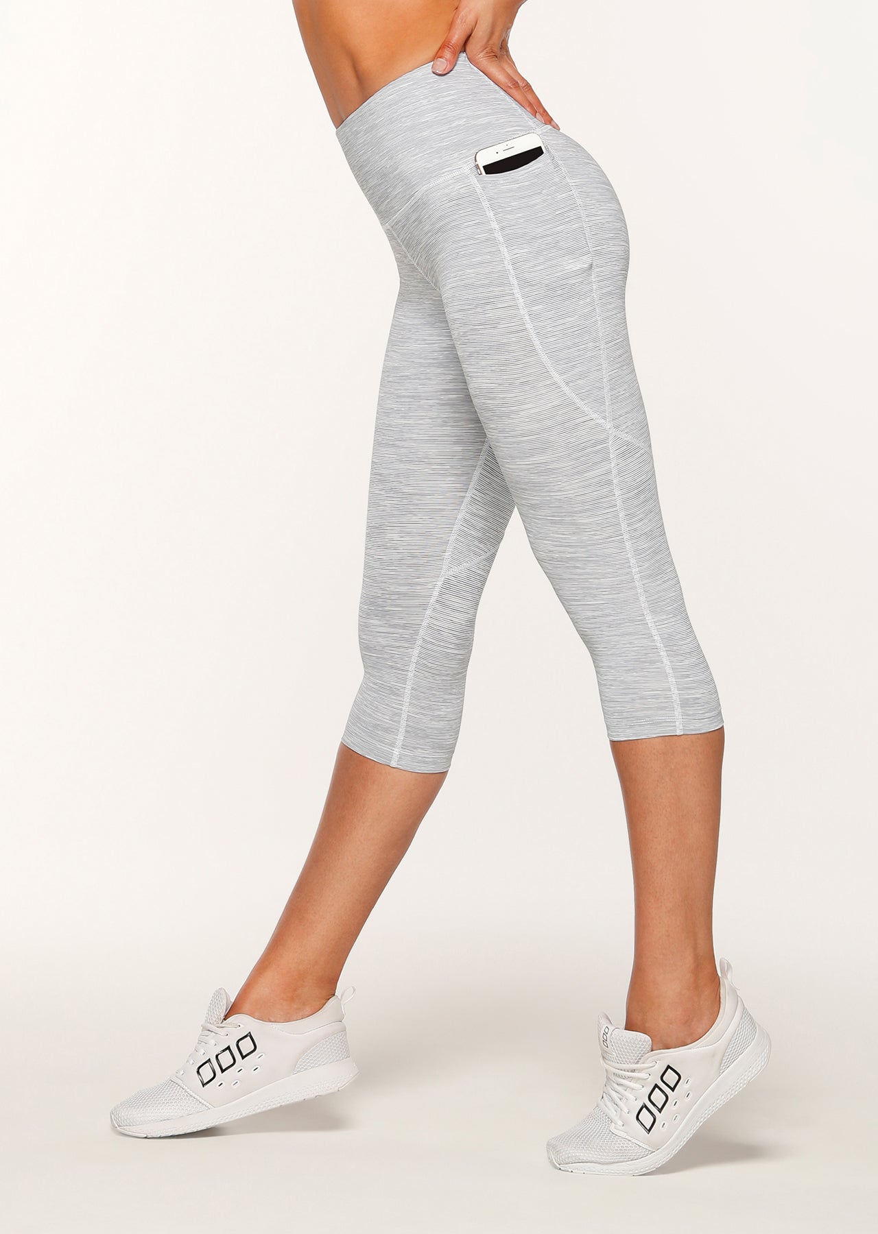 Lorna Jane Booty Support 3/4 Tight - Mixed Grey Marl