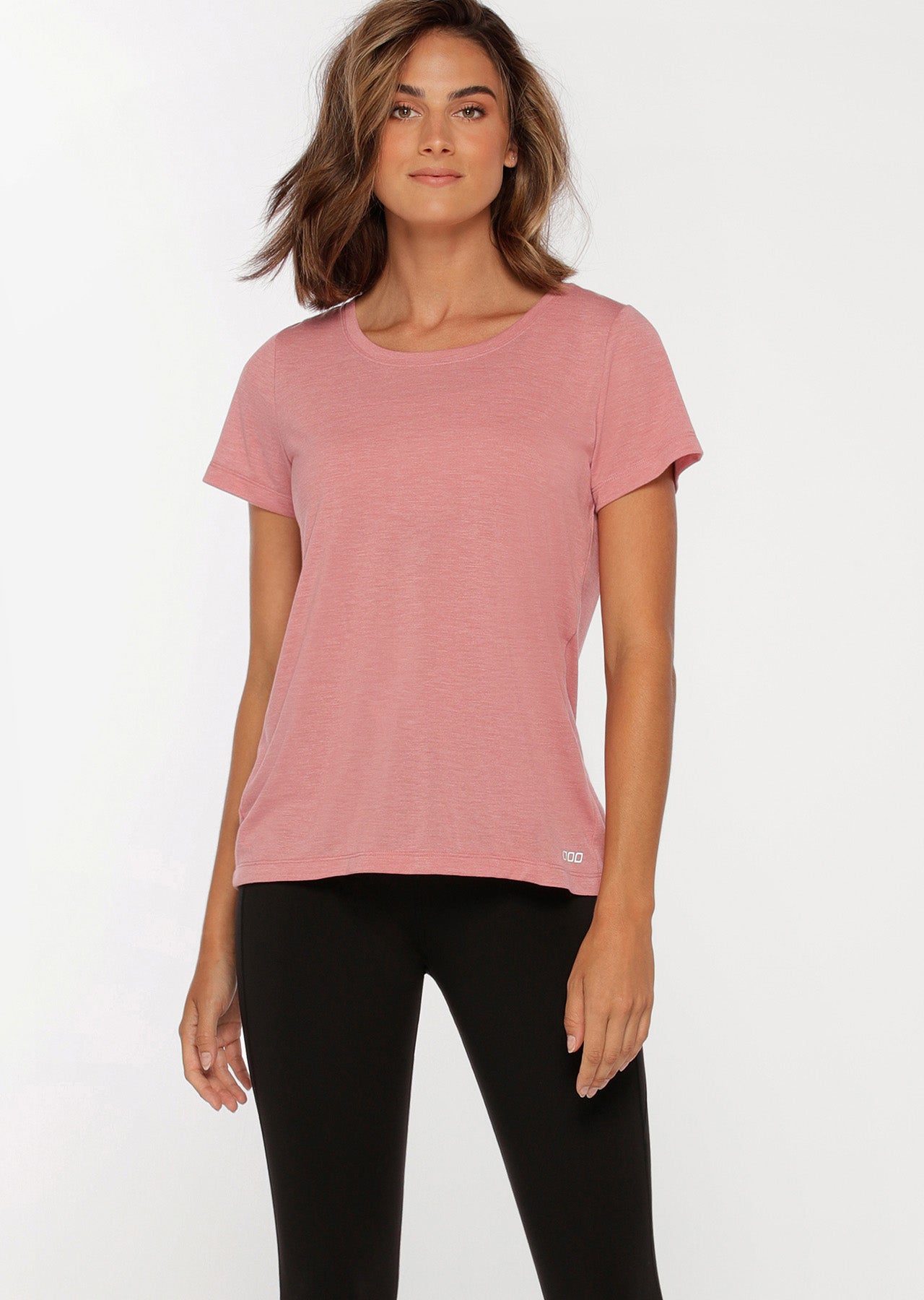 Lorna Jane Boss Active Tee - Powdered Pink Marl