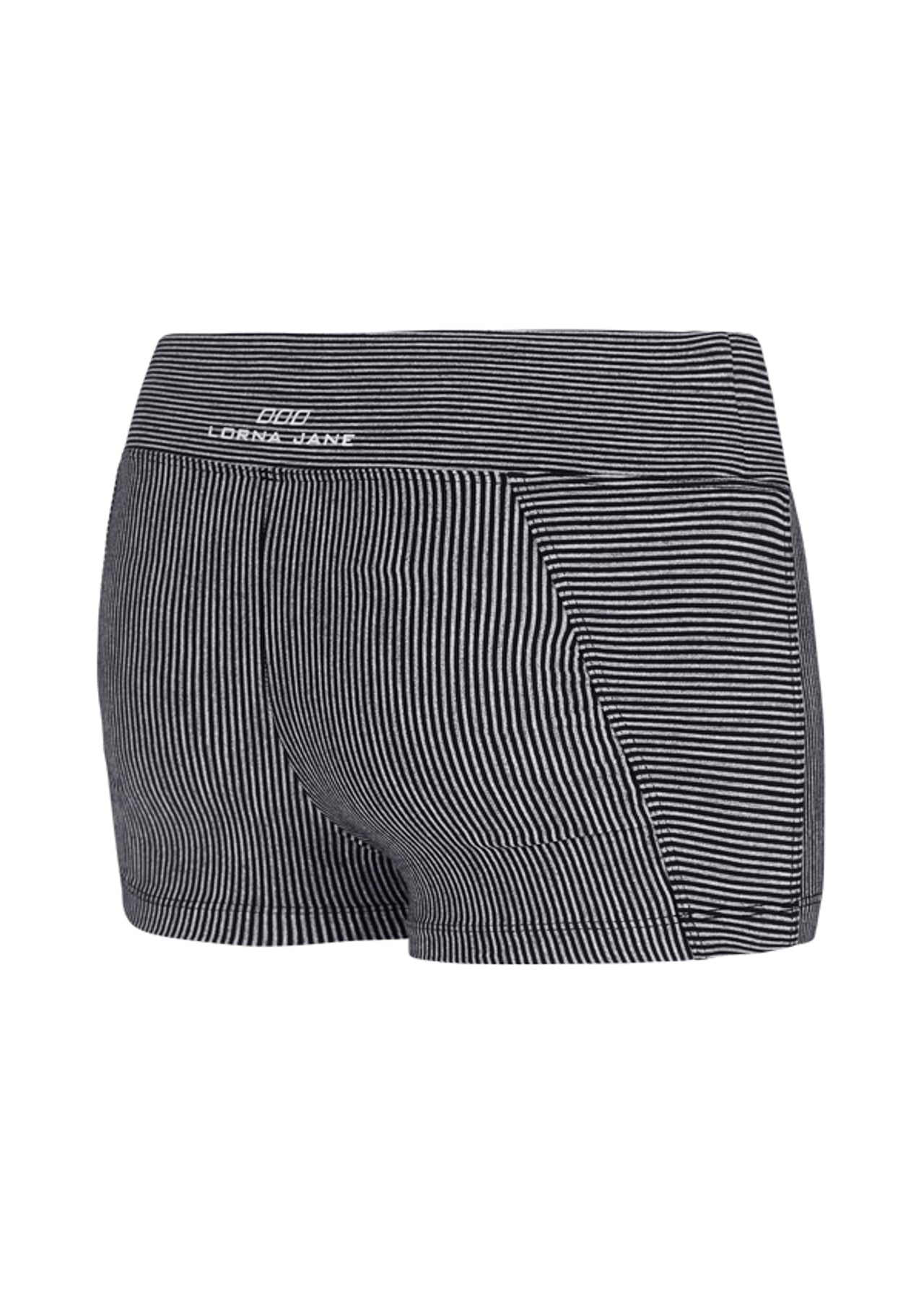 Lorna Jane Chantel Shorty - Black/Mid Grey Marl Stripe