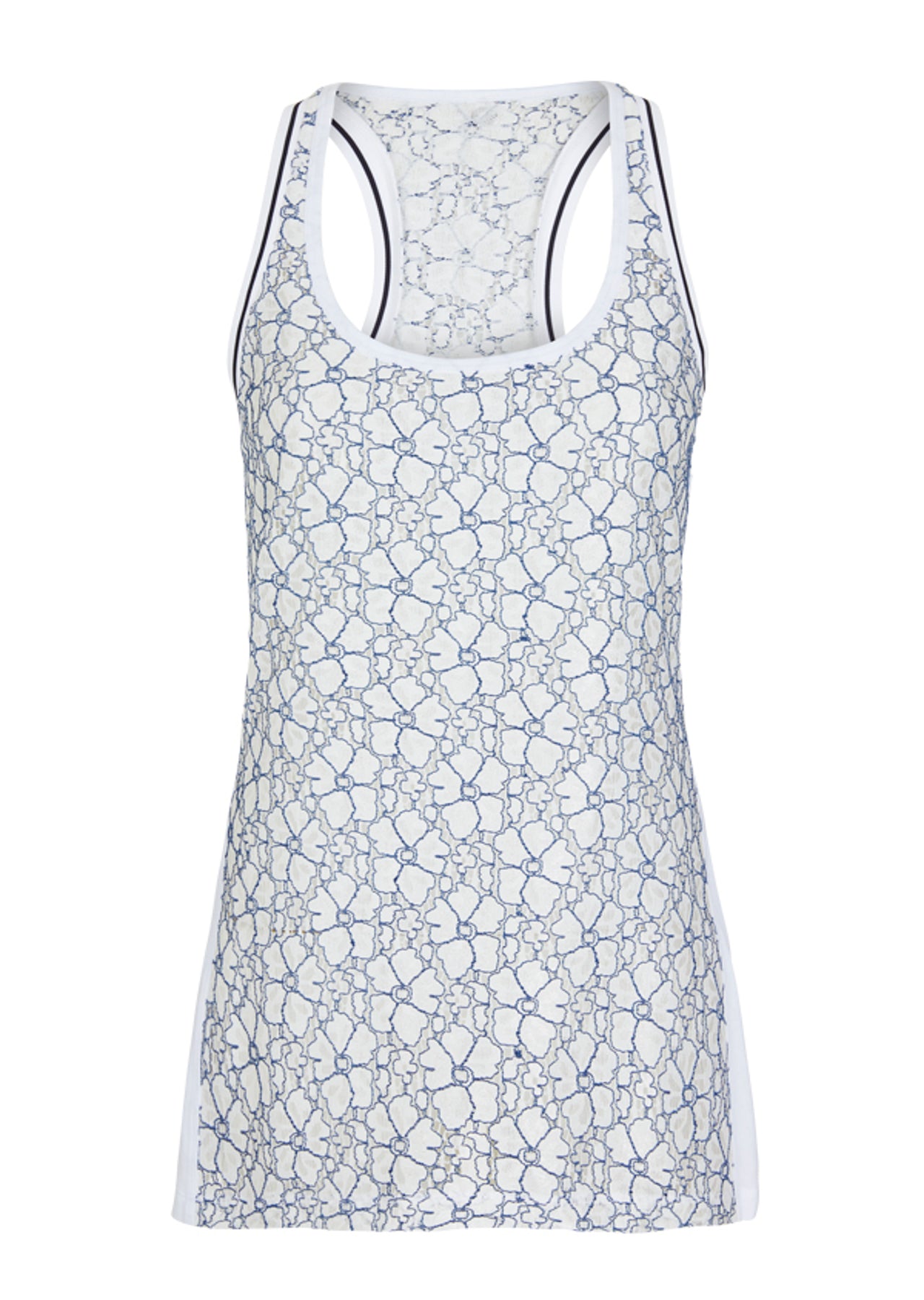 Lorna Jane Chantilly Tank - White/Indigo/Black