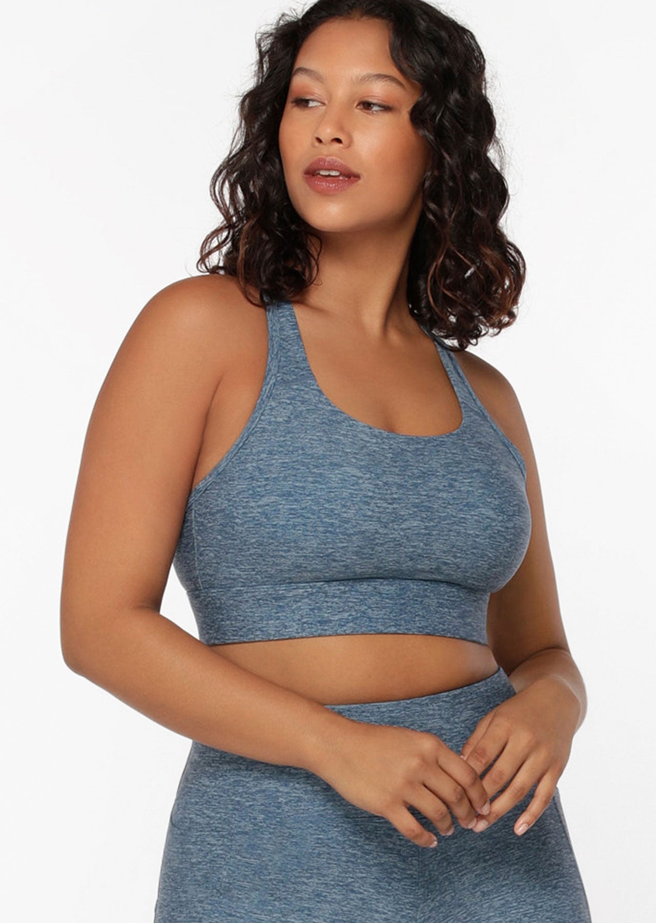 Lorna Jane Amy Maximum Support Sports Bra - Washed Out Blue Marl Print