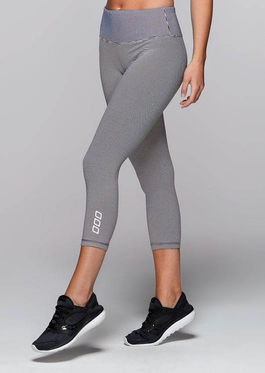 Lorna Jane Courage Core 7/8 Tight - Ink/White Stripe