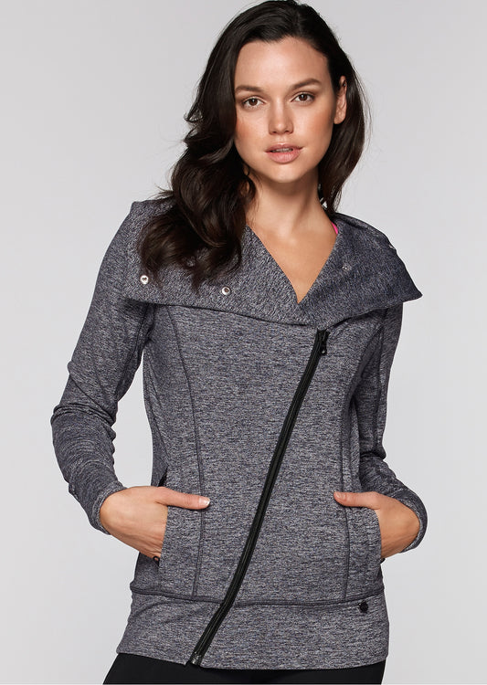 Lorna Jane Cristin Excel Zip Through - Black Marl
