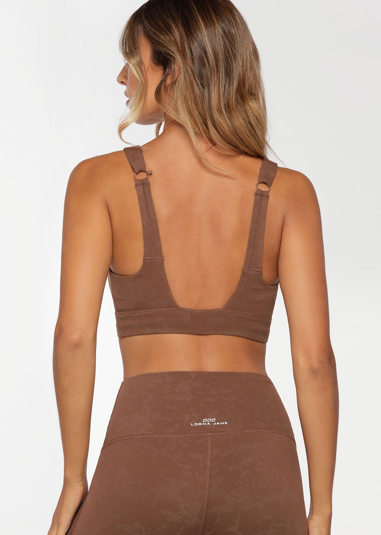 Lorna Jane Defy Bounce Sports Bra - Washed Chocolate