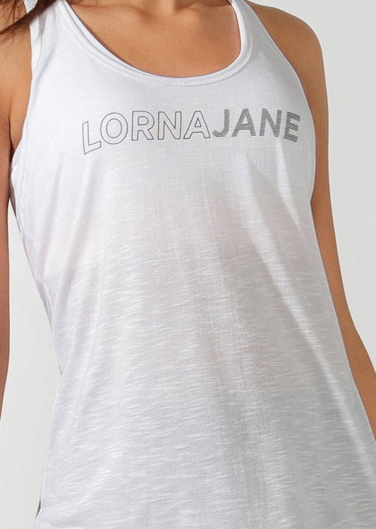 Lorna Jane Effortless Slouchy Gym Tank - White