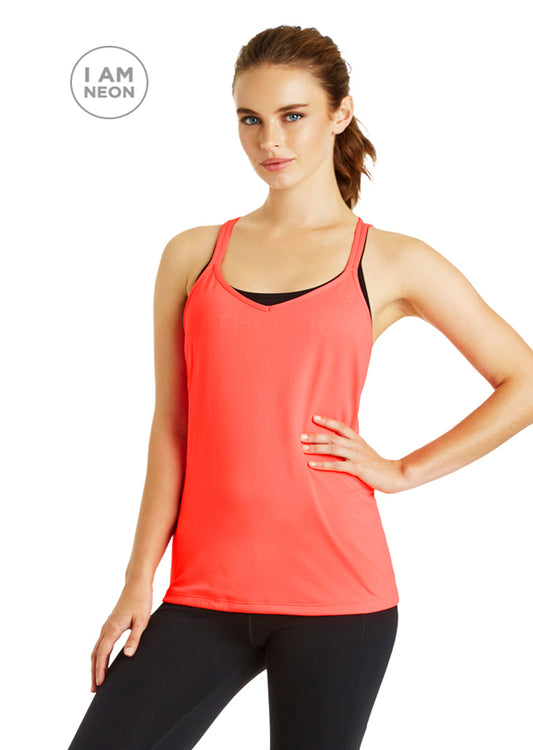 Lorna Jane Empire Excel Tank - Neon Tangerine