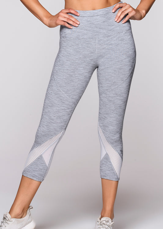 Lorna Jane Enhanced Stability 7/8 Tight - Grey Marl Stripe