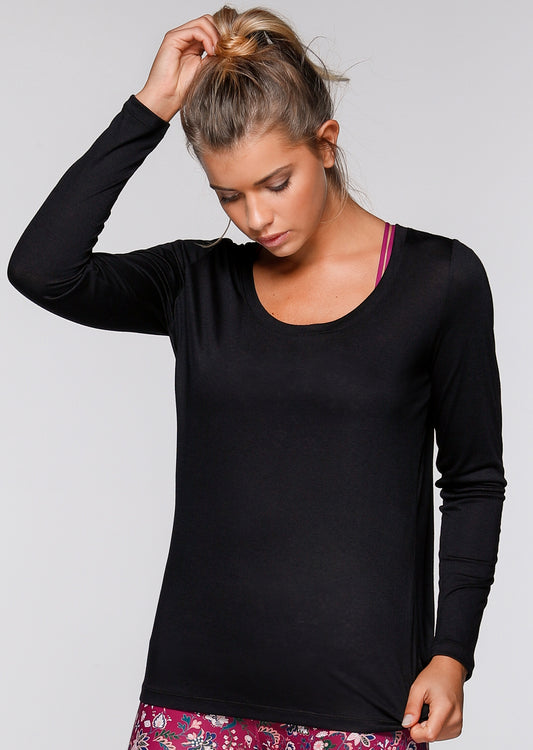 Lorna Jane Enlighten L/Slv Top - Black