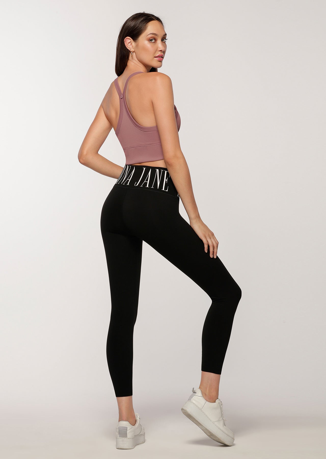 Lorna Jane Fearless Cropped Rib Tank - Pale Mauve