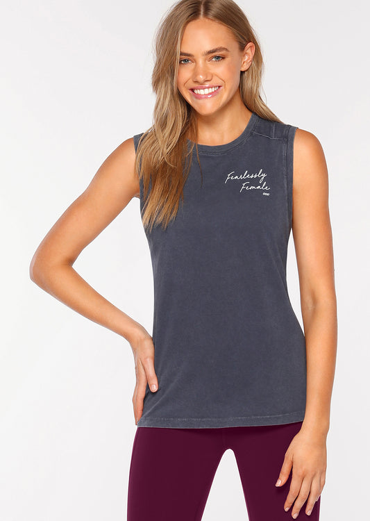 Lorna Jane Fearless Female Tank - Ash Blue