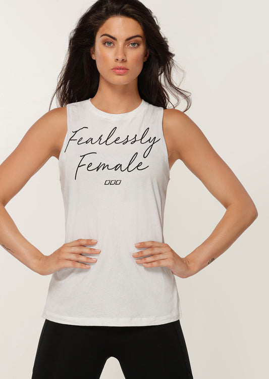 Lorna Jane Fearlessly Female Muscle Tank - White