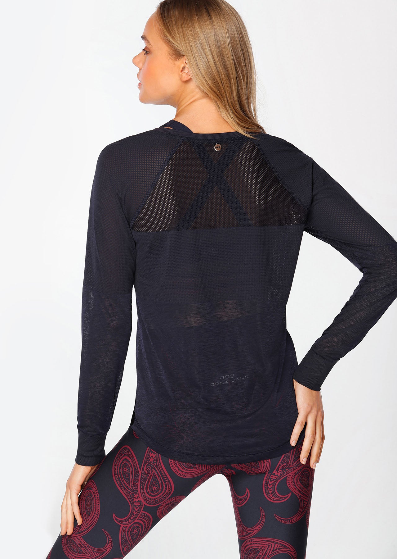 Lorna Jane Finish Line Active Long Sleeve Top - French Navy