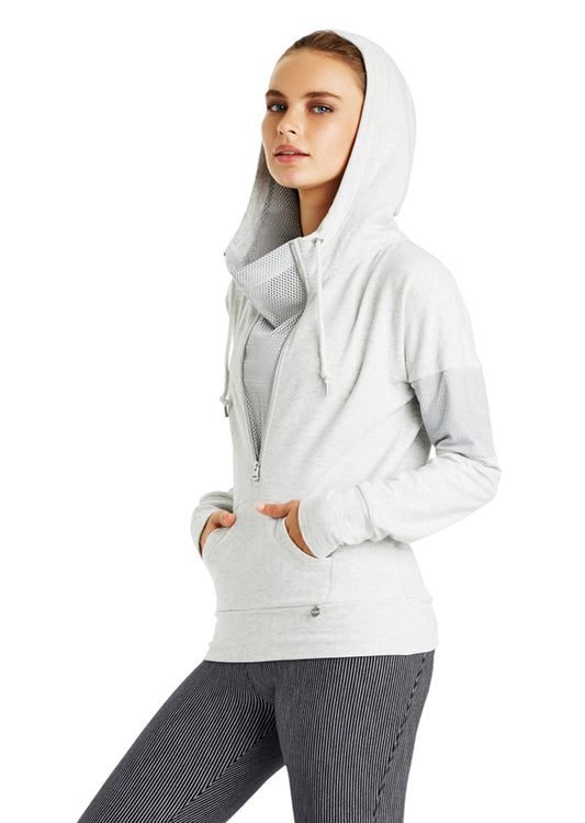 Lorna Jane Firstbase Slouchy Hoodie - Snow Grey Marl