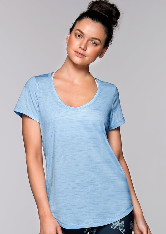 Lorna Jane Frankie Active T-Shirt - Ice Blue Marl
