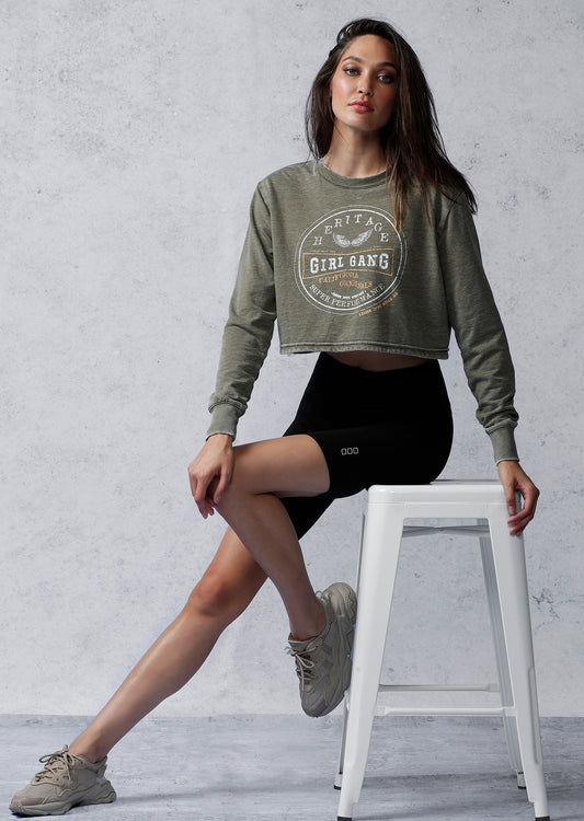 Lorna Jane Girl Gang Cropped Sweat - Hazel