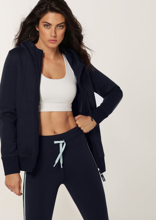Lorna Jane Go Beyond Full Zip Hoodie - French Navy Marl