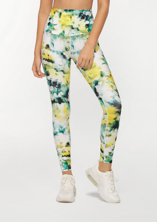 Lorna Jane Grunge Tie Dye Full Length Leggings - Grunge Tie Dye Print