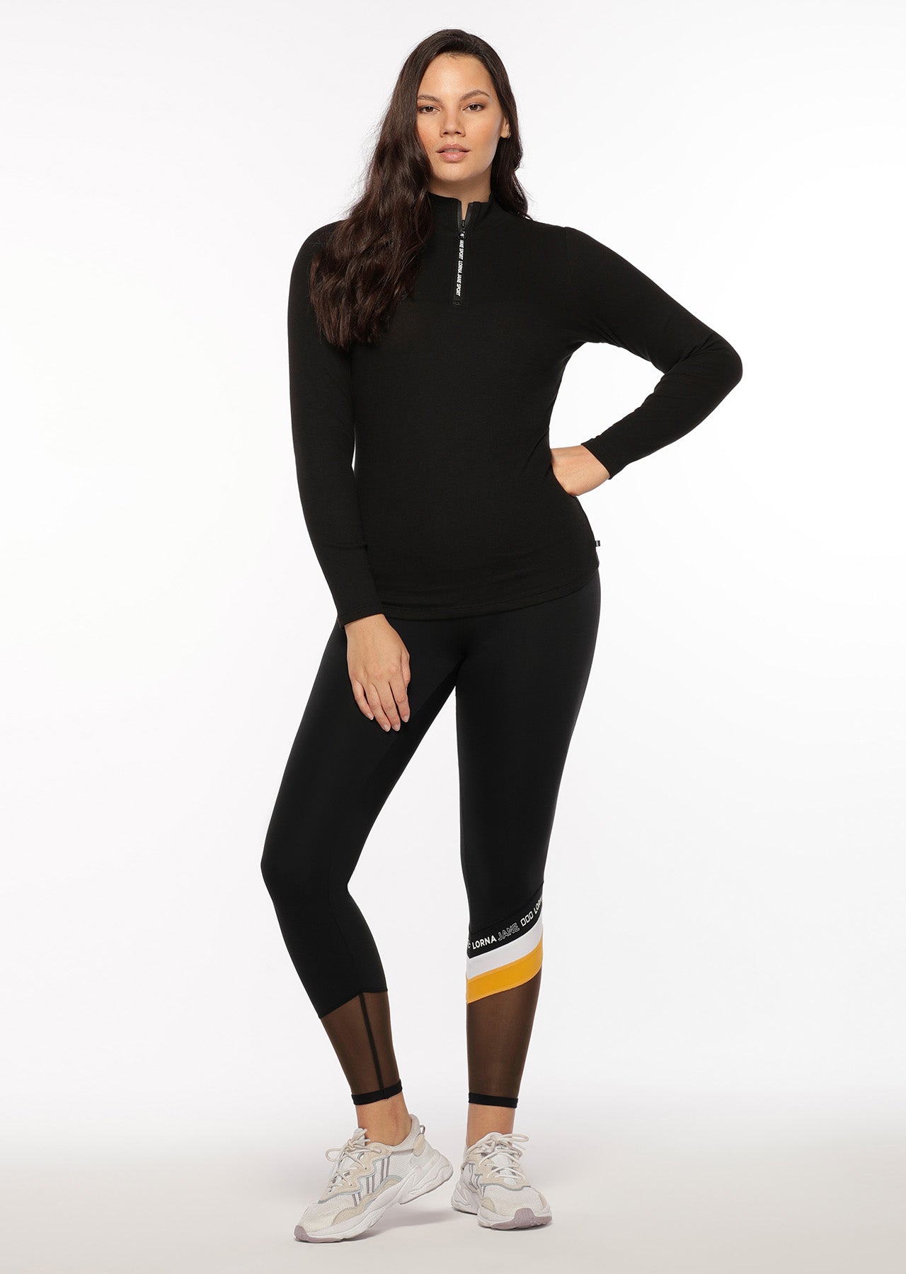 Lorna Jane Half Zip Iconic Long Sleeve Top - Black