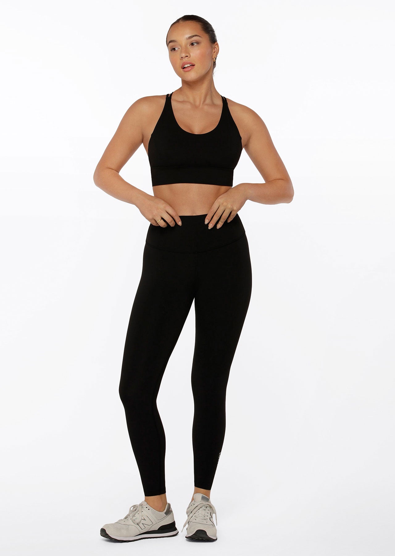 Lorna Jane Hi-Fold Lotus Full Length Leggings - Black