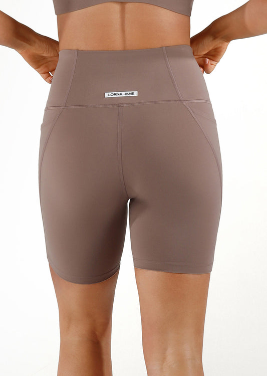 Lorna Jane Hi-Fold No Ride Bike Shorts - Bone