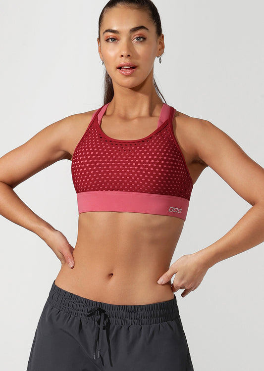 Lorna Jane High Impact Max Support Sports Bra - Cherry/Raspberry Sorbet