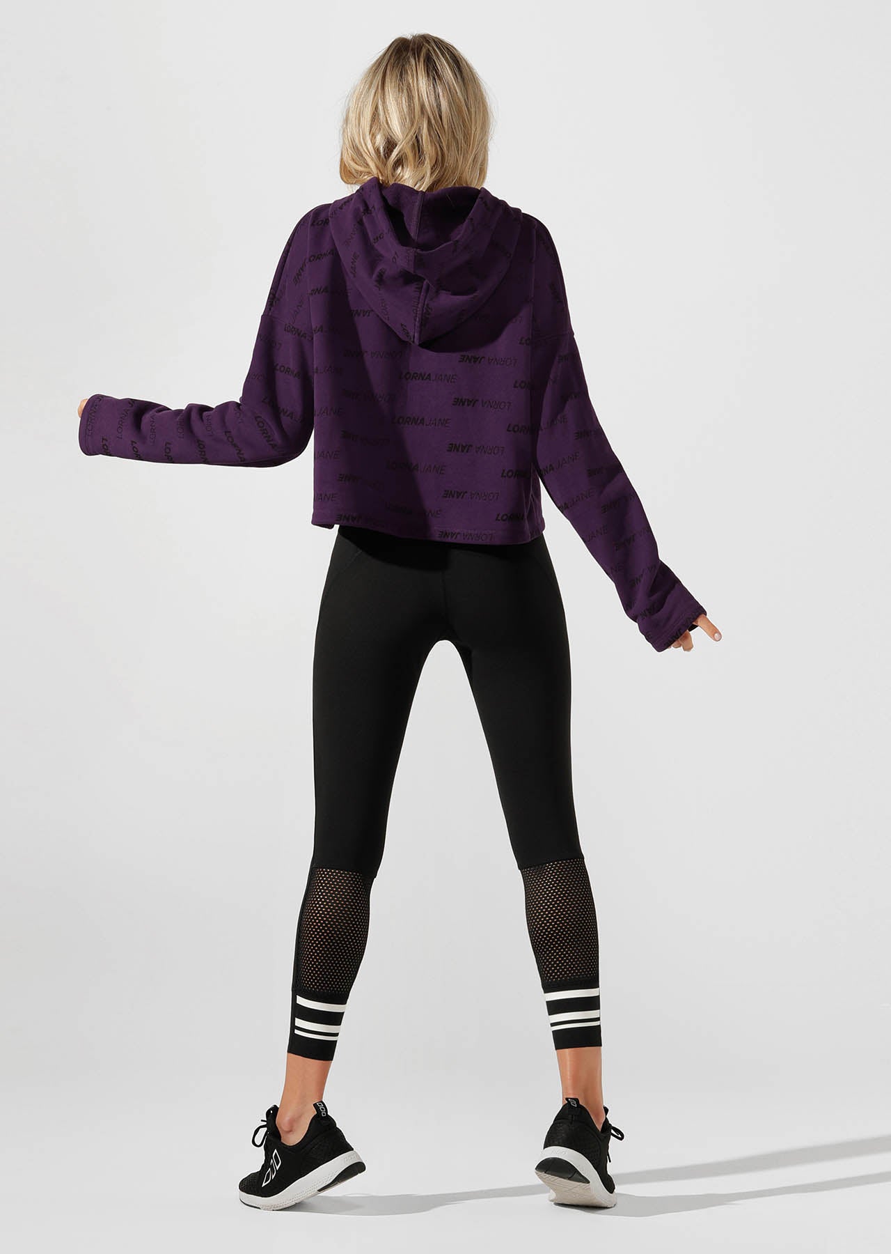 Lorna Jane Iconic Cropped Hoodie - Midnight Purple