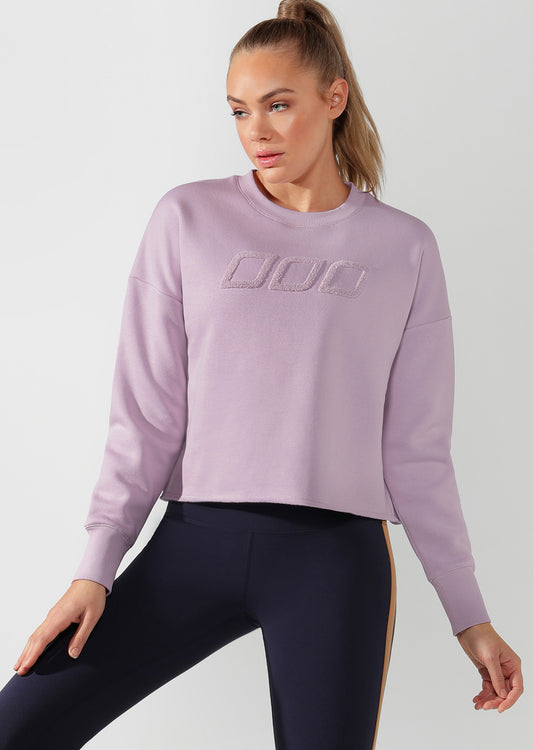 Lorna Jane Iconic Cropped Sweat - Pale Orchid Lilac