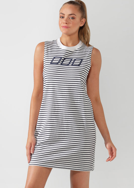 Lorna Jane Iconic Everywhere Dress - White / French Navy