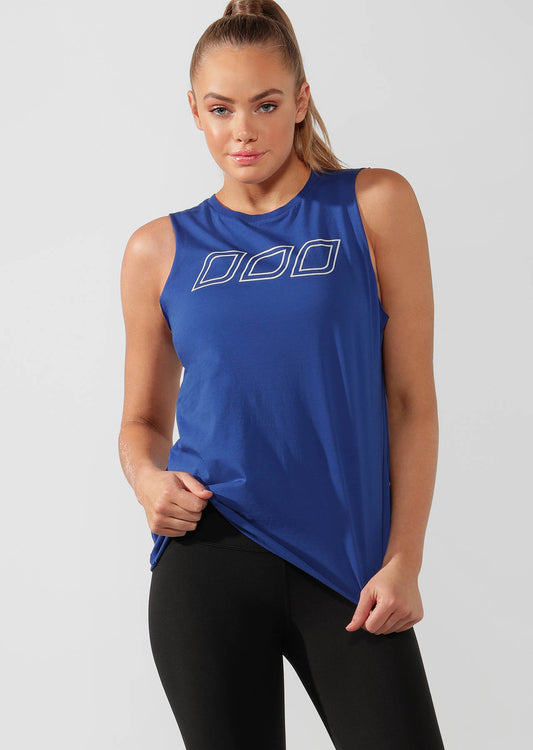 Lorna Jane Iconic Muscle Tank - Bondi Blue