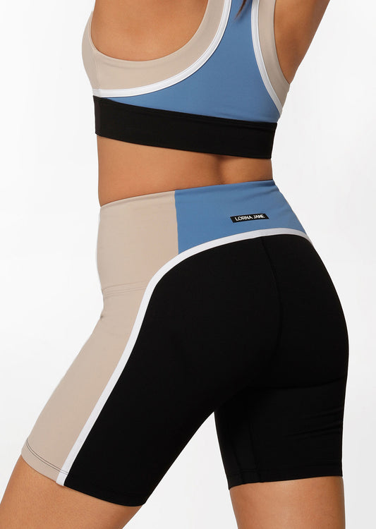 Lorna Jane HIIT No Ride Phone Pocket Bike Shorts - Off White