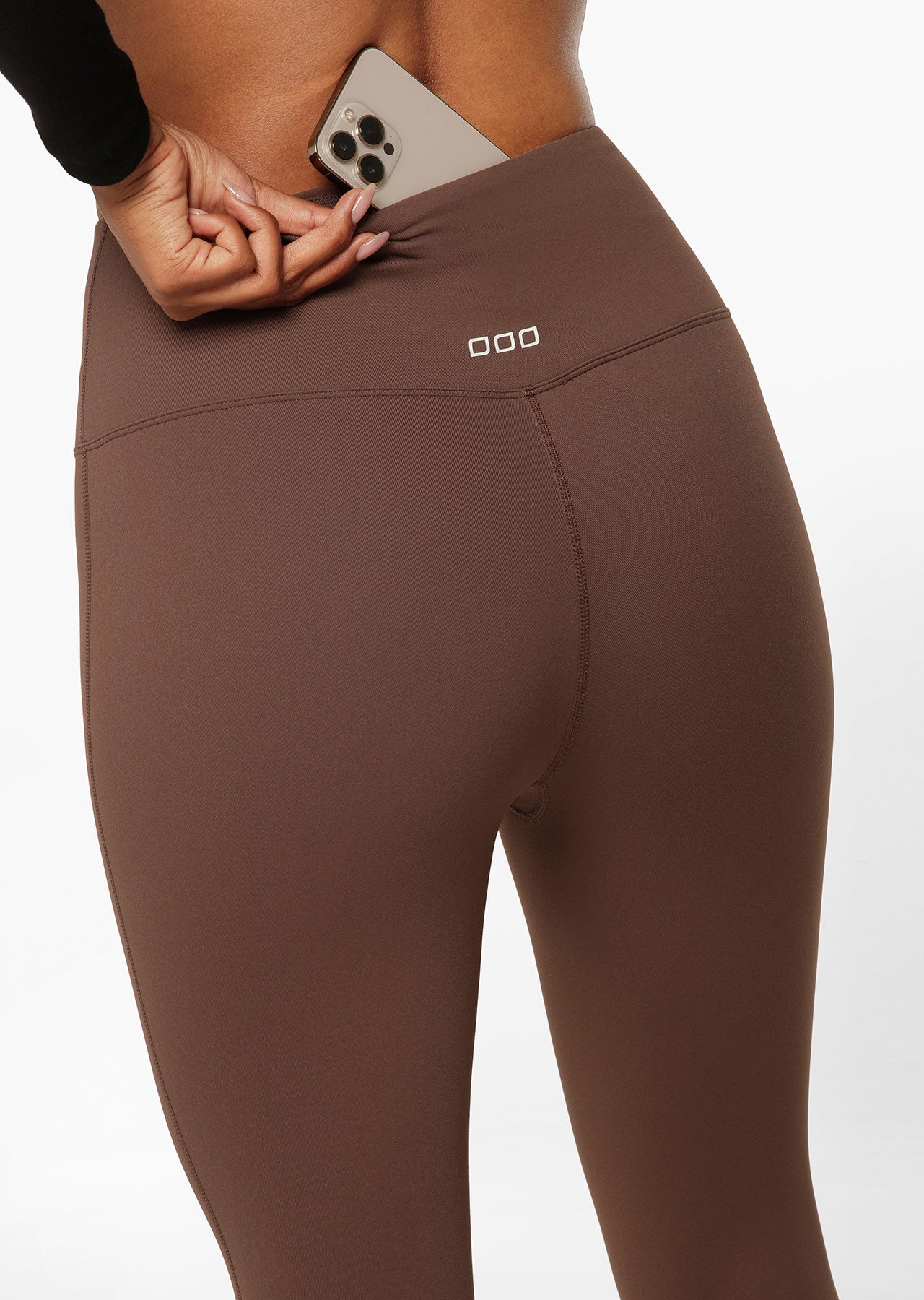 Lorna Jane All Day Lotus Thermal No Chafe Full Length Leggings - Chocolate