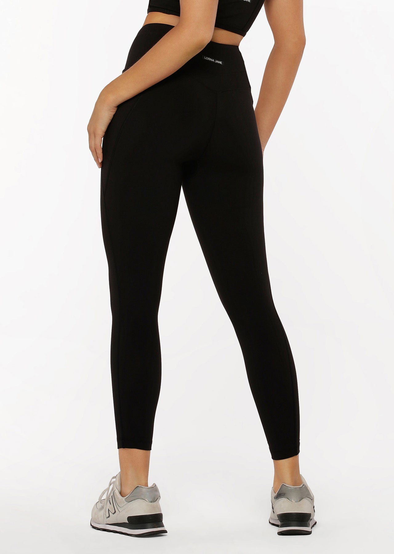 Lorna Jane Zip Pocket Recycled Stomach Support Ankle Biter Leggings - Black