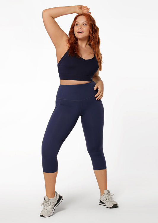 Lorna Jane Distance  Support Phone Pocket 7/8 Leggings - Marine