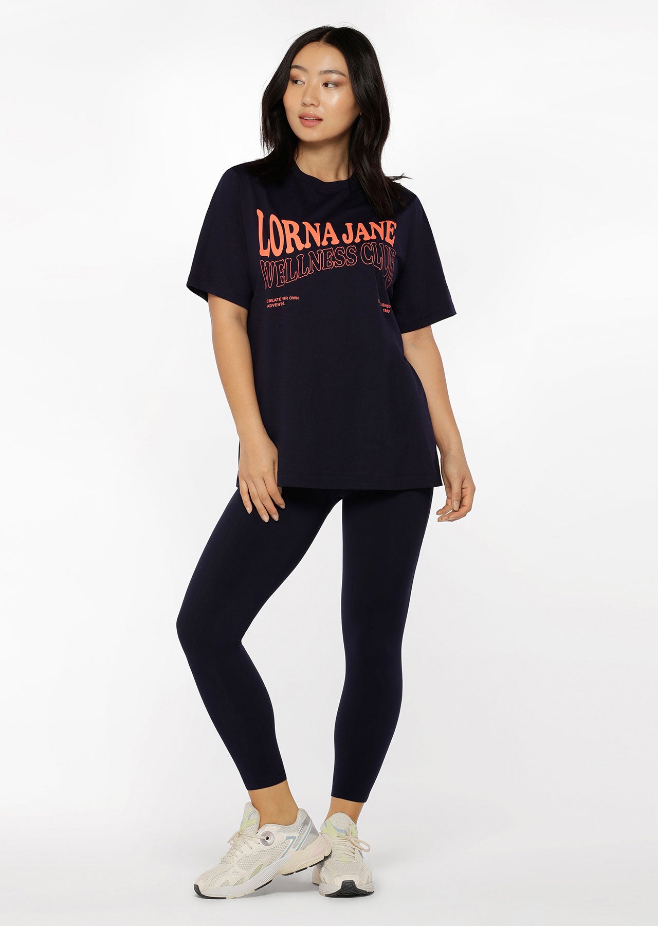 Lorna Jane Wellness Club Transdry Relaxed Tee - French Navy