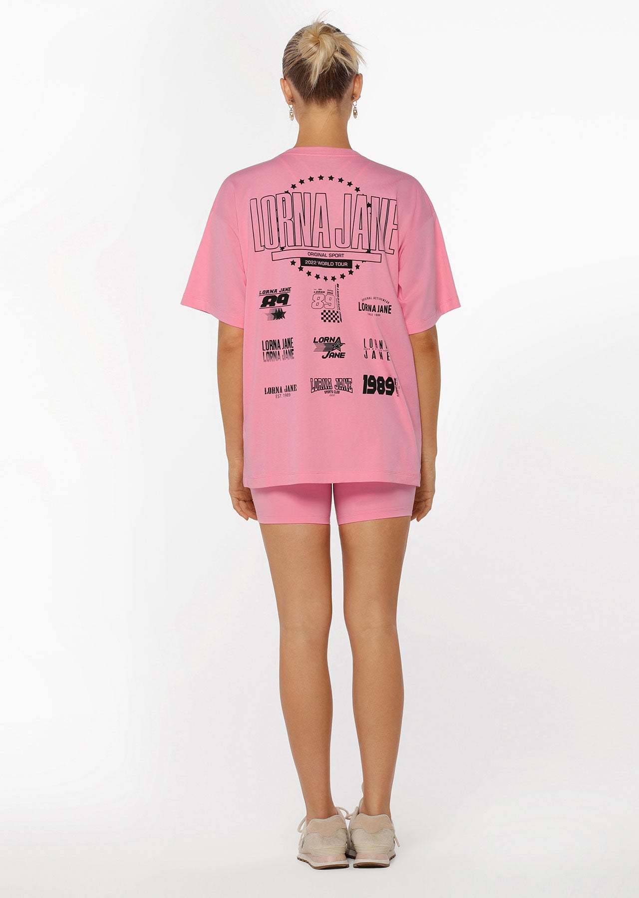 Lorna Jane 2022 World Tour Boyfriend Tee - Vivid Bubblegum