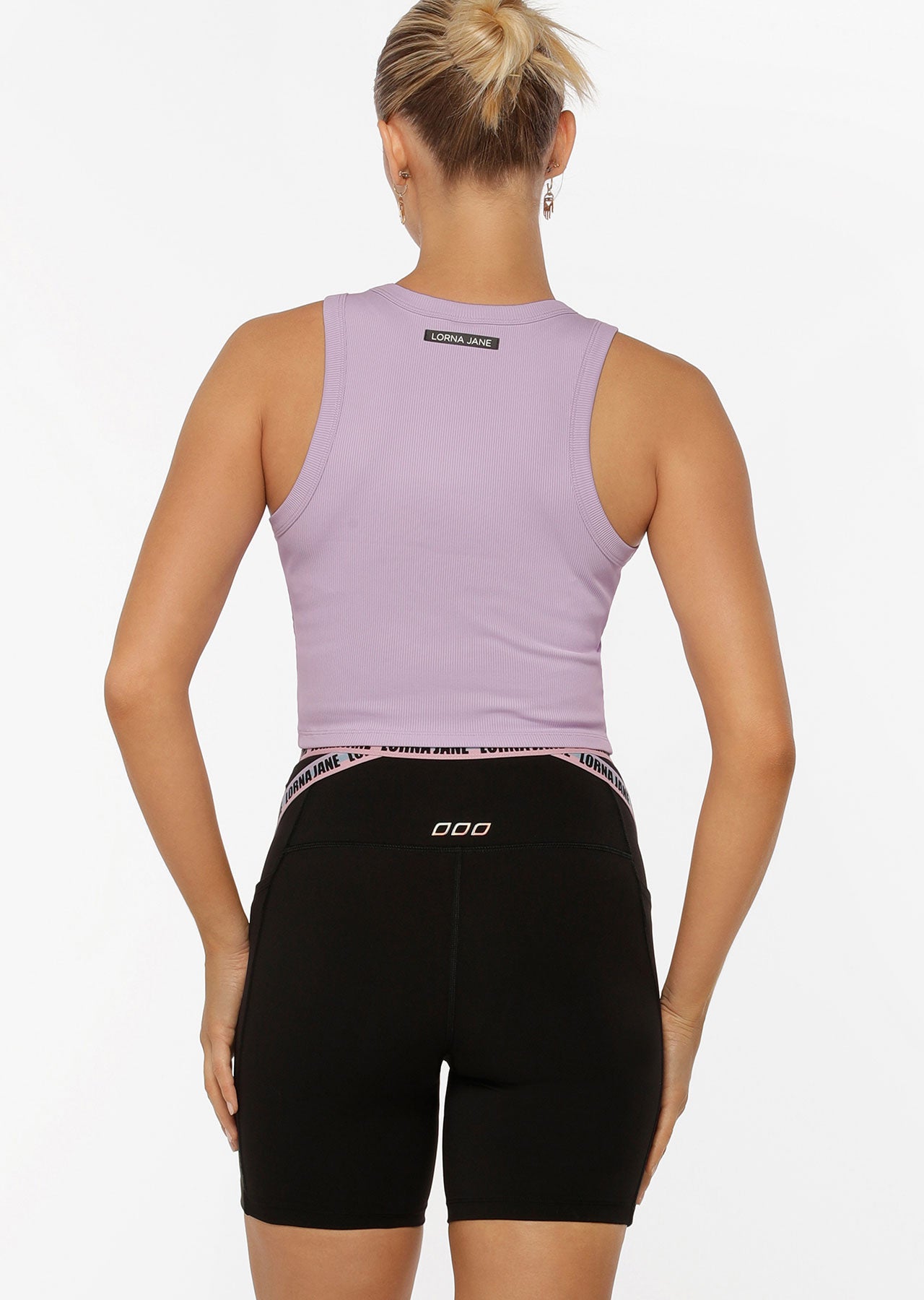 Lorna Jane Active Ribbed Scoop Tank - Light Lavender