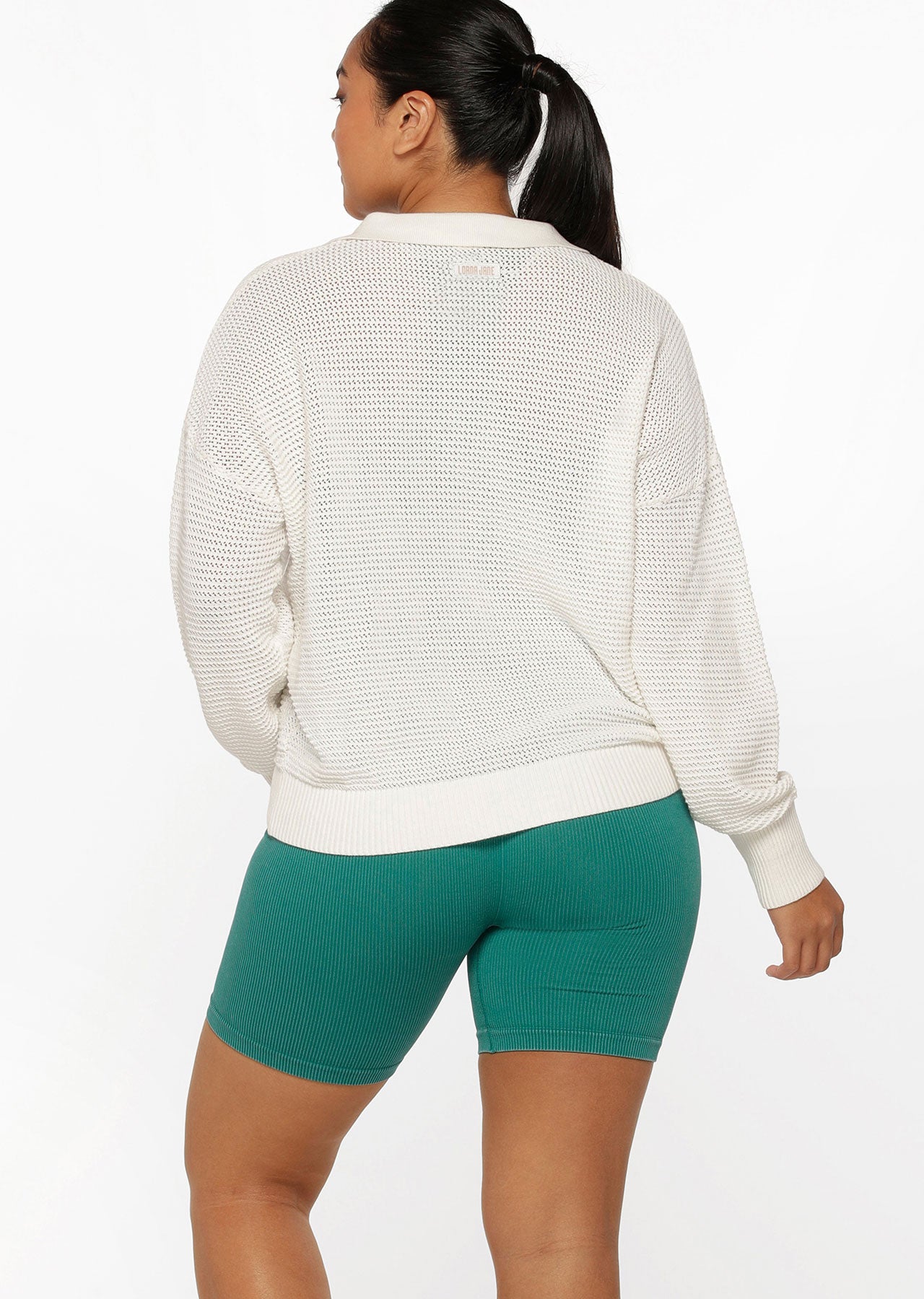 Lorna Jane Bay Open Weave Sweat - Porcelain