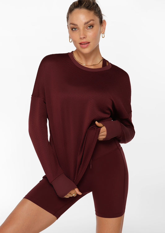 Lorna Jane Warm Up Sweat - Maroon