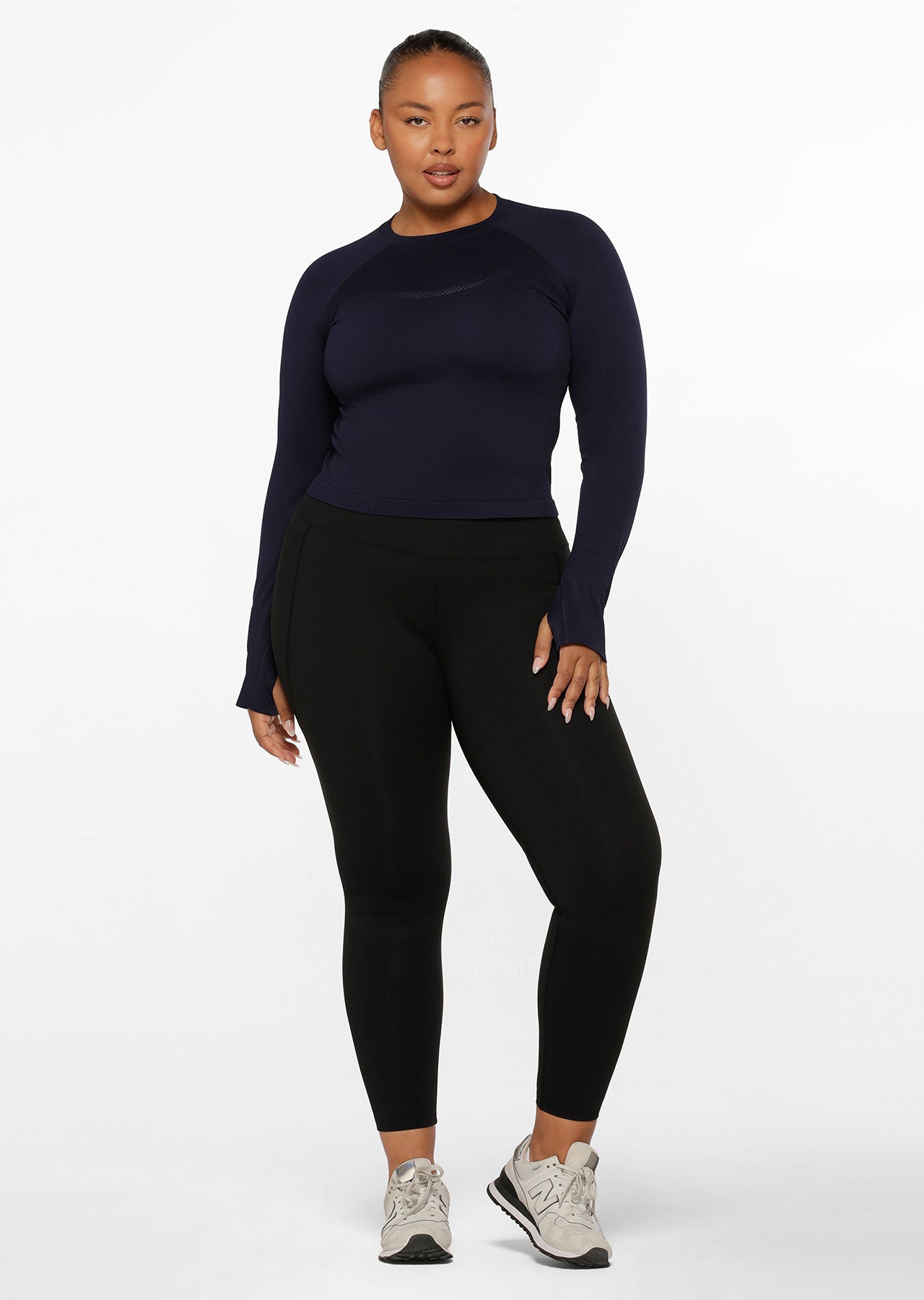 Lorna Jane Amy Thermal Phone Pocket Ankle Biter Leggings - Black