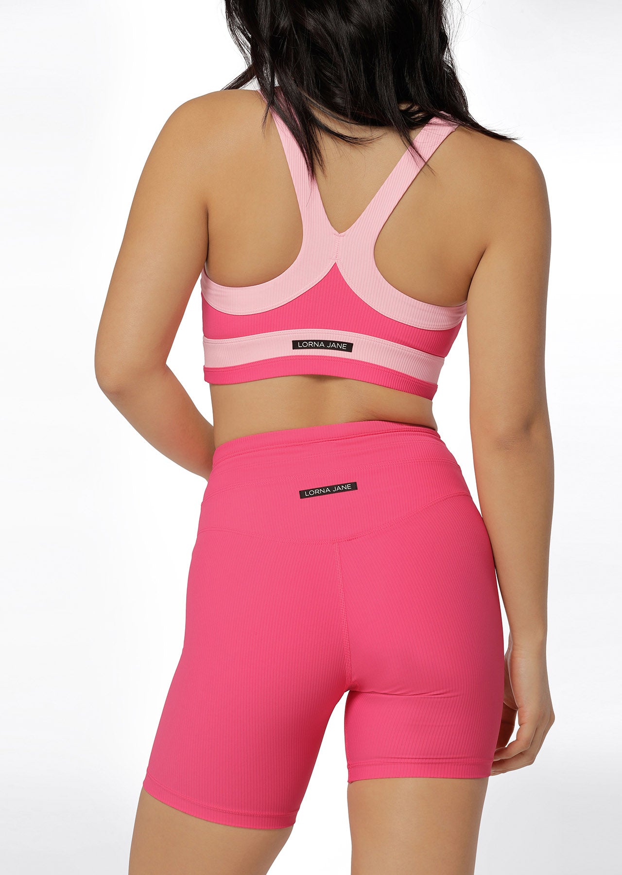 Lorna Jane Flaunt It Rib Sports Bra - Babin Pink