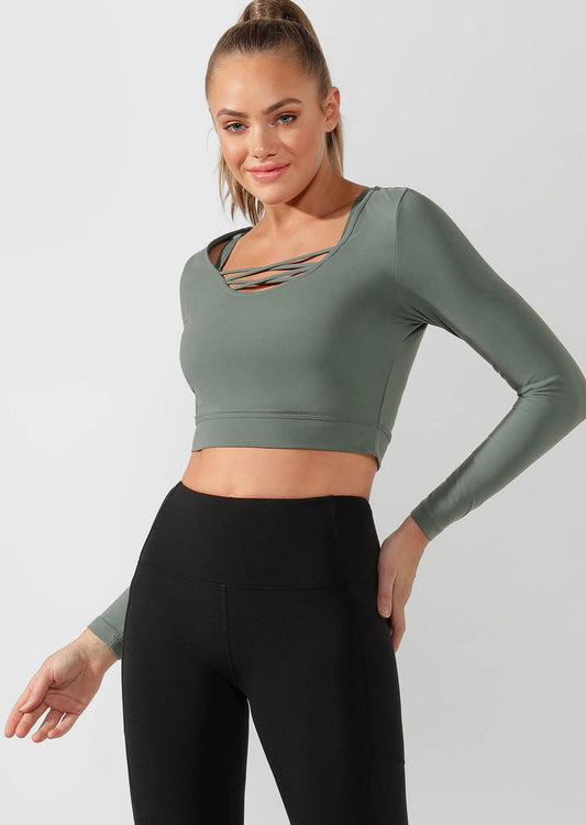 Lorna Jane Inbetween Seasons Long Sleeve Active Top - Military